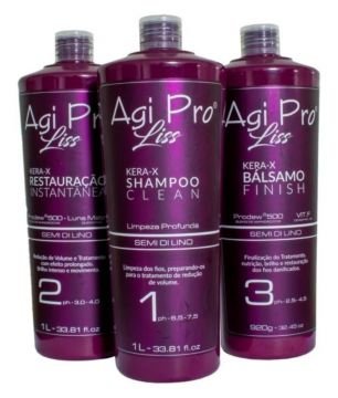 Agi Pro Liss Kera-X Brazilian Treatment Hair Kit 3x1 Liter 